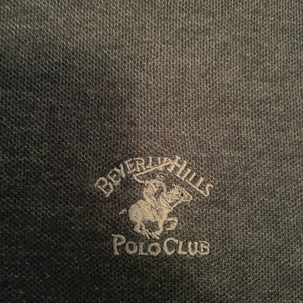 Beverly Hills Polo Club Gray Polo Shirt Textured Fabric